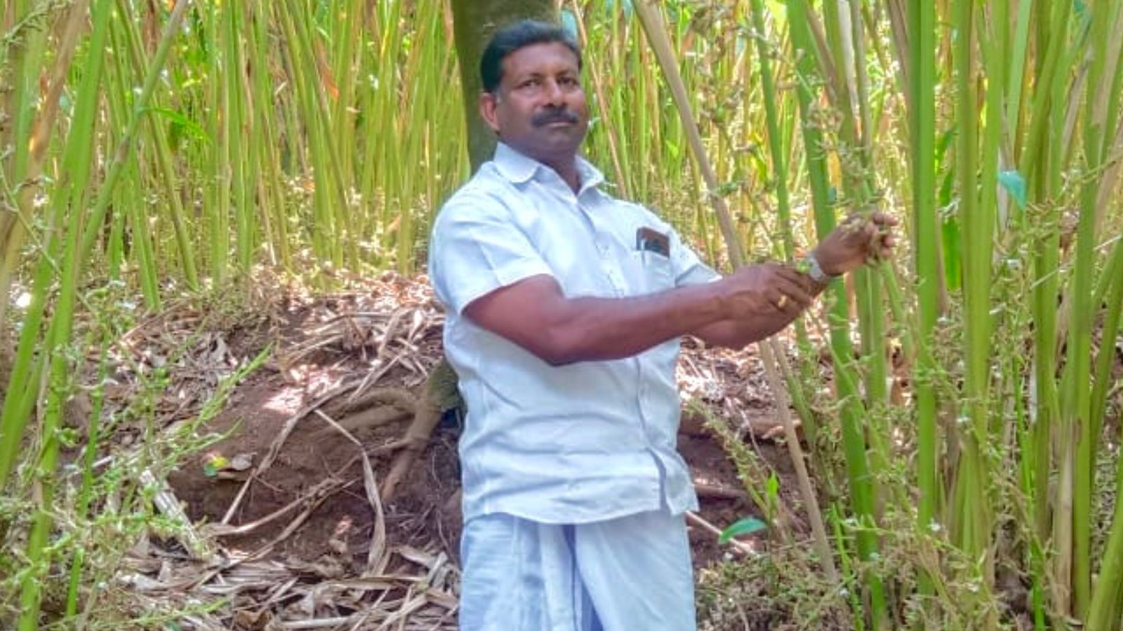 Mackal Joseph at his farm in Idukki, Kerala. I