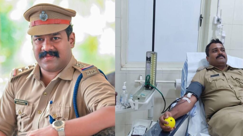 Thiruvalla Police Station Circle Inspector Sunil Krishnan B K (left) and Civil Police Officer V Manoj Kumar.
