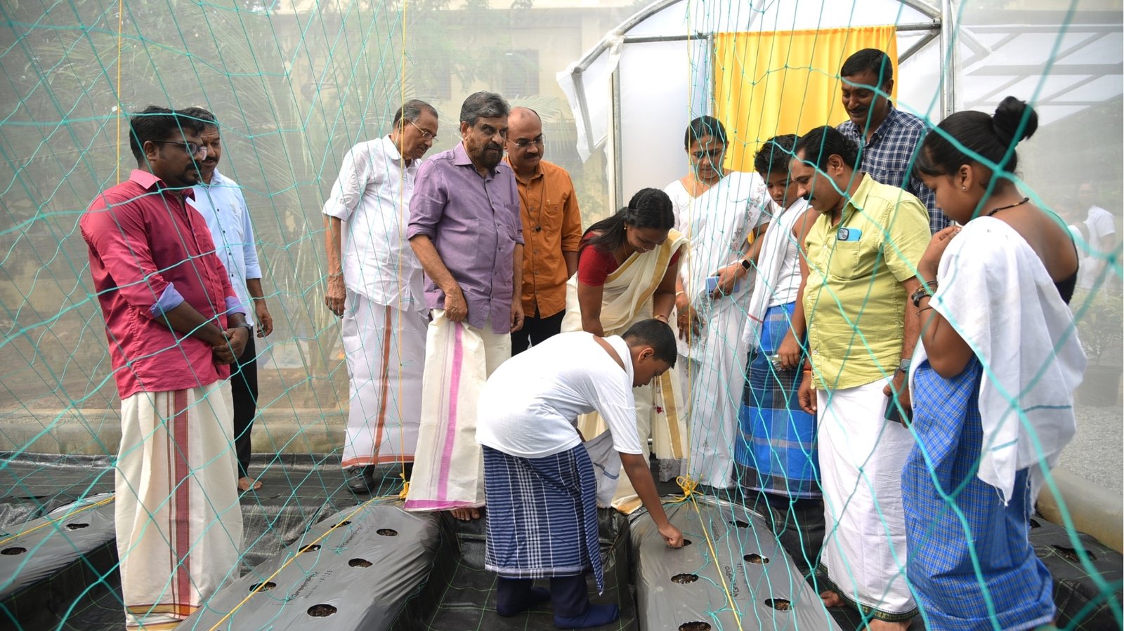 The semi hi-tech farm at Mahatma Gandhi Memorial Model School at Varkala, Kerala