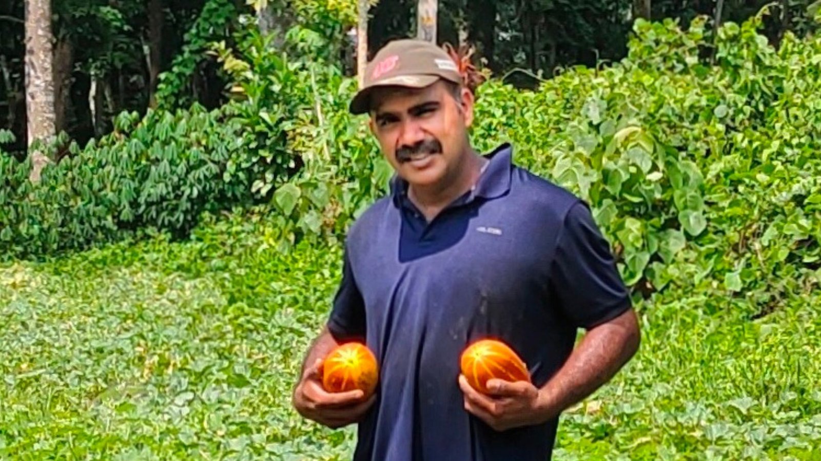 Ajith S at his farm in Pala, Kerala