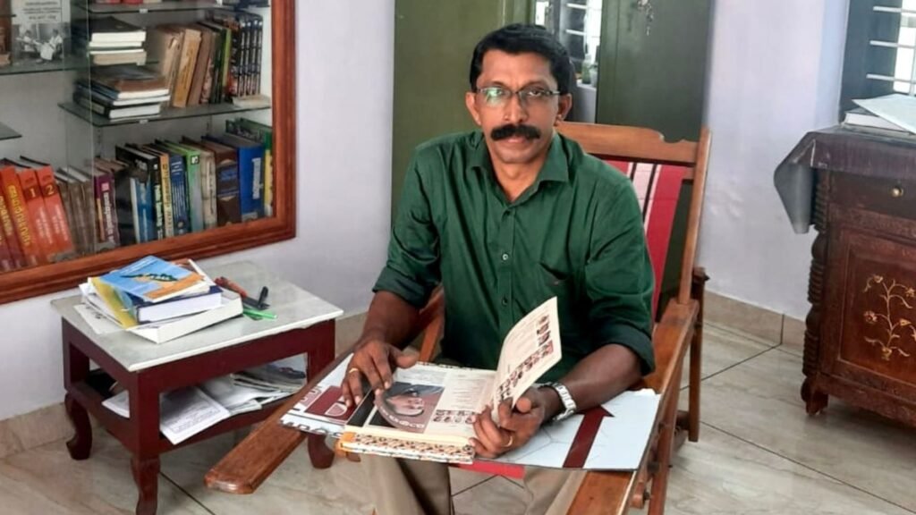 K Chandra Das at his residence in Pazhaveedu, Alappuzha, Kerala.