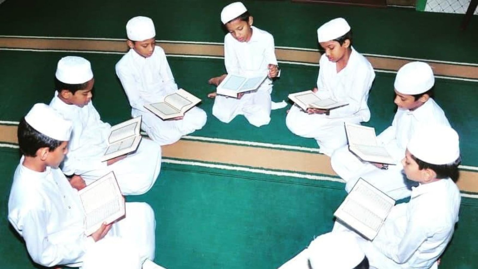 Students attending to a class in a Madrassa in Kerala