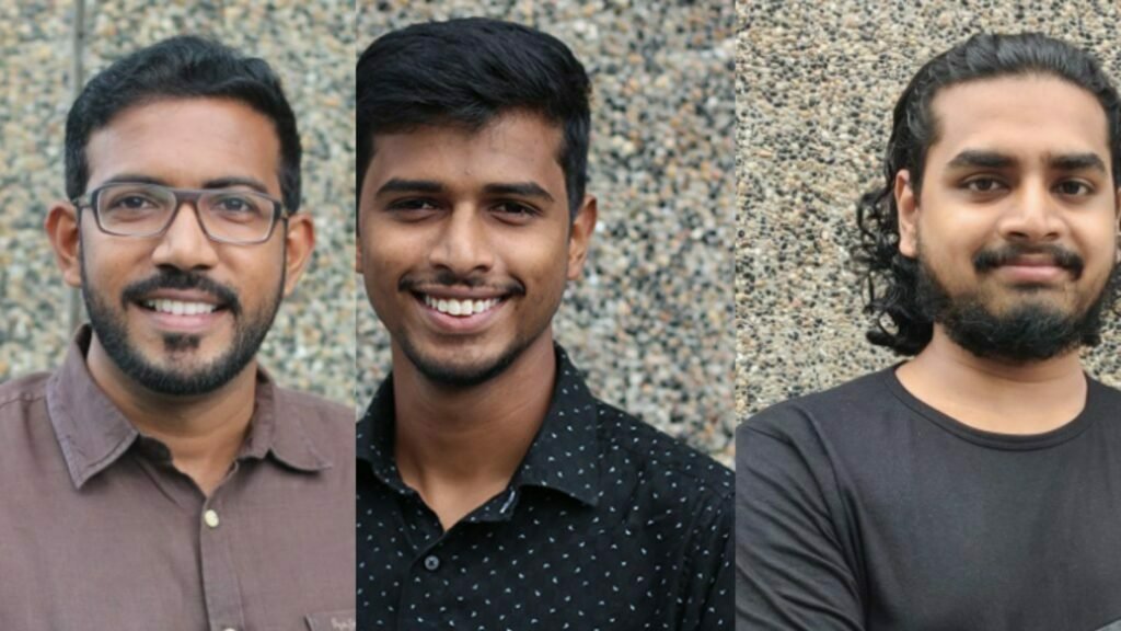 From left : Charles Vijay V, Anup Sebastian and R Sreehari