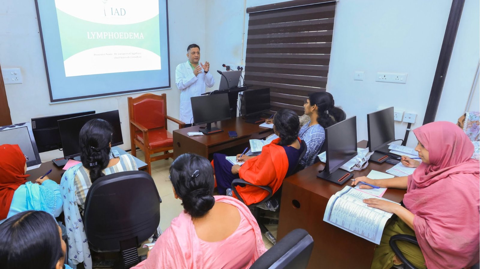 A training programme at the campus of Institute of Applied Dermatology in Kasargod, Kerala.