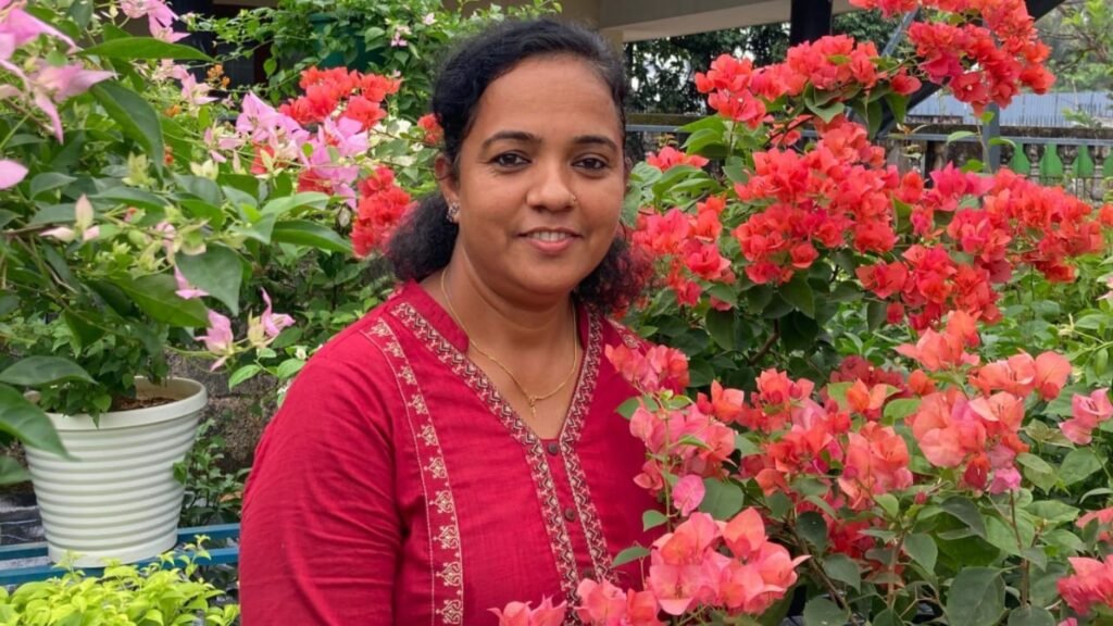 Mini Antony at her Bougainvillea garden.