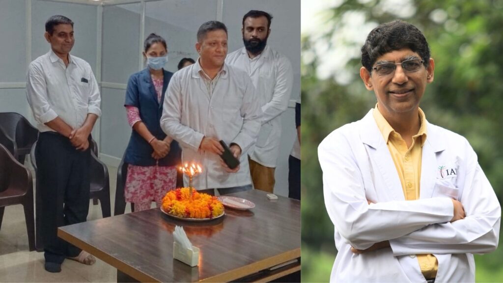 IAD staff lighting the lamp to mark the launch of new centre at Kanpur in Uttar Pradesh. IAD founder-director Dr S R Narahari (Right).
