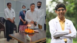 IAD staff lighting the lamp to mark the launch of new centre at Kanpur in Uttar Pradesh. IAD founder-director Dr S R Narahari (Right).